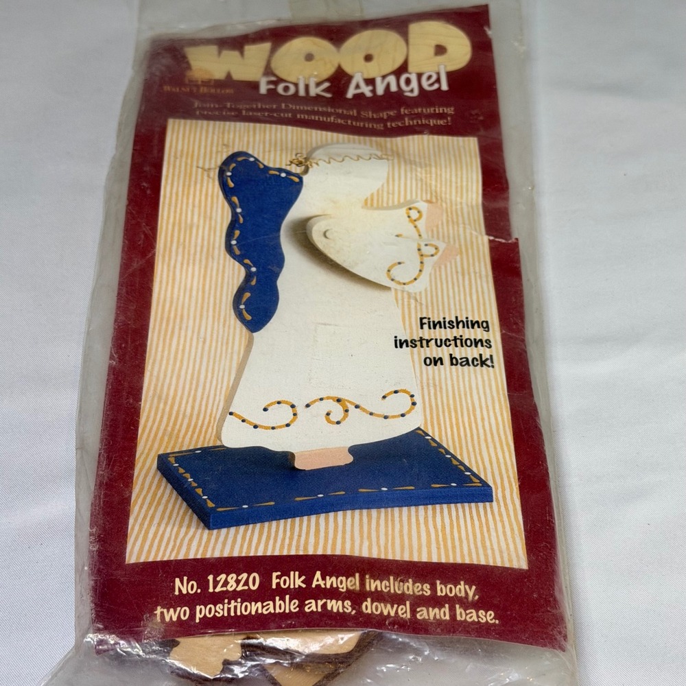Walnut Hollow Wood Folk Angel 12820 Unfinished Laser Cut Wood Craft‎ Kit USA